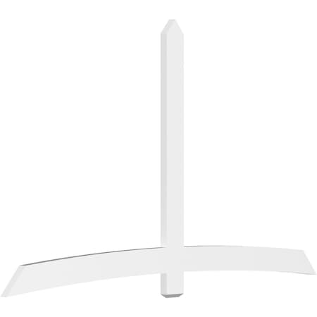 Ekena Millwork Bellingham Architectural Grade PVC Gable Bracket, 108"W x 63"H x 2"D x 6"F, 14/12 Pitch GBP108X63X0206BEL00